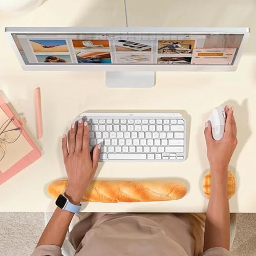 Soft Toast Bread Baguette Shape Anti-Skid Keyboard Wrist Rest Support & Mouse Wrist Support for Office,Computer,Laptop& Mac (Another Style) - Image 6