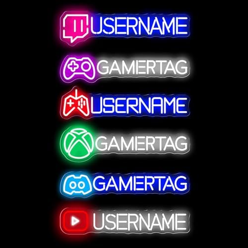 Custom Gamer Neon Sign for Game Room Wall Decor Personalized Game Led Neon Sign Customizable Gamer Tag Sign Gaming Wall Art Gaming Led Light Gift For Boyfriend Father's Day Gift for Dad Boyfriend Gamer by Unknown