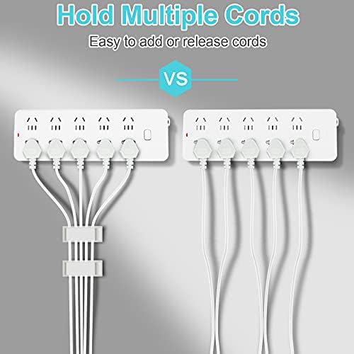 50 PCS Under Table Cable Management Clips White, Large Cable Clips for Computer Desk Cable Wire Management, Adhesive Wire Organizer Clips for Multiple Cord Management (PC, Network, TV, Ethernet) - Image 5