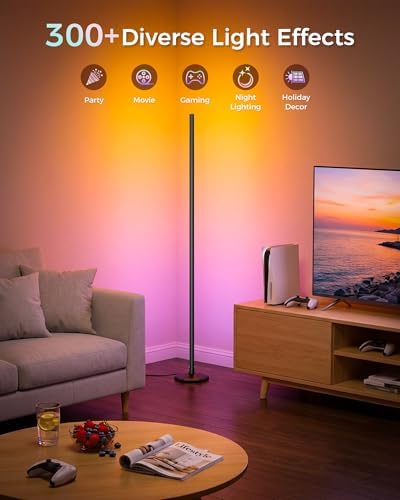 Corner Floor Lamp, 65" RGB Color Changing led Floor lamp with APP and Remote Control, Dimmable Mood Light Corner Light with Music Sync, DIY Mode & Timing for Living Room Gaming Room - Image 2
