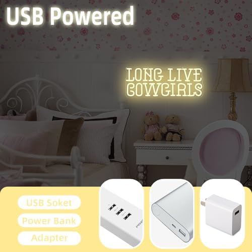 Long Live Cowgirls Neon Sign for Bedroom Dimmable Cowgirls LED Sign Colorul Western Light Up Sign for Game Room Living Room Cowboy Neon Decor for Party Girl Gifts - Image 6