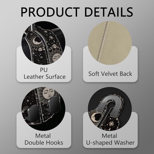 Blusabaca 2PCS Car Seat Headrest Hooks, Purses Bags Holder, Sun and Moon - Image 4