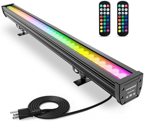144W LED Wall Washer Light with Remote, RGBW Color Changing Linear Lights by Landscapestation