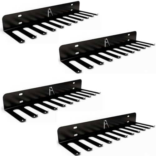 IRON AMERICAN USA Omega Beast Gym Storage Rack 11-Hook Heavy-Duty Gym Wall Organizer Gym Caddy Hanger - Gym Accessory Storage - Resistance Bands, Jump Ropes, Barbells, Lifting Belts, Cable Attachments - 4pk by IRONAMERICAN