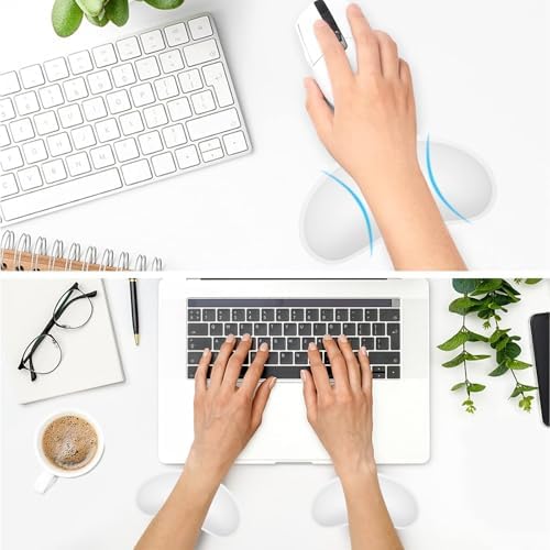 Dapesuom Mouse Wrist Rest, Ergonomic Memory Foam Mouse Wrist for Computer Desk Mats Support, PU Leather Hand Rest Pad Cushion for Gaming, Laptop, Men, Women, Pain Relief & Easy Typing, Ivory White - Image 7
