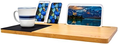 BOOKAHOLIC Lap Desk| Double-Sided Enhanced Organic Bamboo Lap Tray with Built-in Fabric Covered Mouse Pad for 11",13",15" Laptops| Computer,Tablet, Phone Stand - Image 4