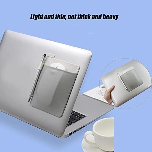 RIVEENY Pocket Pouch for Laptop with Reusable Adhesive,Pouch Holder for Computer Accessories,Self-Adhesive Mouse Headset Storage Bag for Portable External USB Cable,Apple Magic Mouse - Image 4