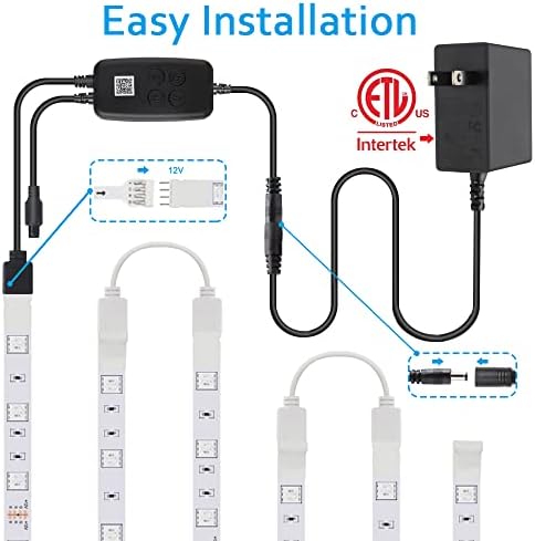 10 PCS RGB Under Cabinet Lighting Kit, App and Remote Control Led Strip Lights, Music Sync Color Changing Led Lights with ETL Listed Power Adapter, for Cabinet, Counter, Shelf, 16.4ft - Image 5