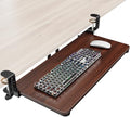 Ergonomic Keyboard Tray Under Desk, 25.6x11.8 Inch Board, Walnut by Zontera
