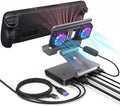 6-in-1 Gaming Docking Station, Built-in Cooling Fan & RGB Light, 4K@60Hz HDMI, Gigabit Ethernet, 100W PD Charging, Adjustable Stand, Portable Dock for Steam Deck, ROG Ally, Legion Go by Unknown