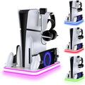 PS5 Cooling Stand & Charging Station for Portal, Dual Controllers with RGB by WUXIDIXI