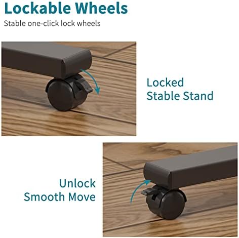 Laptop Table Mobile Adjustable Height Portable Desk Notebook Swivel PC Computer Rolling Desk with Wheels, Laptop Stand for Couch Bedside Hospital Bed Table - Image 4