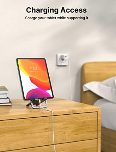 JSAUX Universal Tablet Stand, Fold-Flat Adjustable Holder, Gray - Image 4