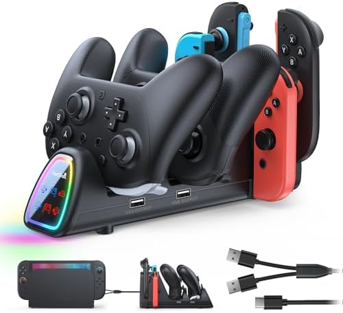 FASTSNAIL Switch Controller Charger for Nintendo Switch 2/1/OLED for JoyCon by FASTSNAIL