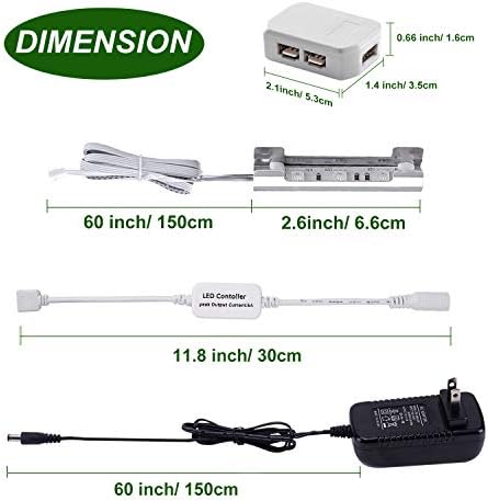 AIBOO LED Under Cabinet Night Lights Kit for Glass Edge Shelf Back Side Lighting Using Flexible Cable and Clip with RF Remote(4 Lights,RGB) - Image 3
