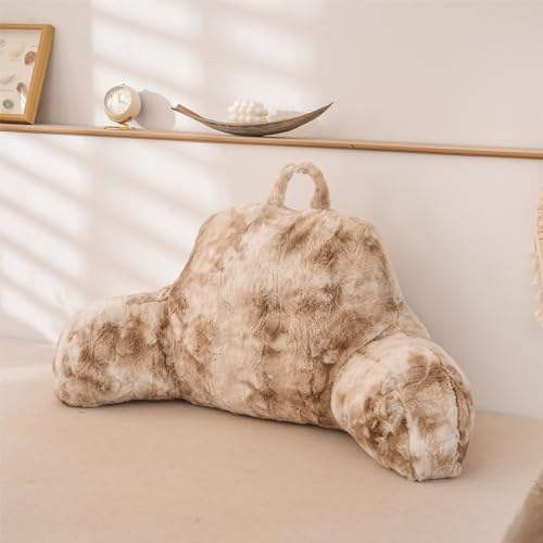 A Nice Night Khaki Reading Pillow, 18.5" Bed Wedge Pillows with Arms by ANICENIGHT