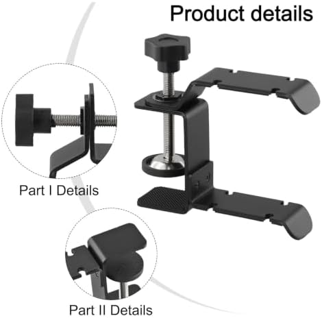 Headphone Stand Holder, Foldable Metal Hook, Under Desk Mount for - Image 5
