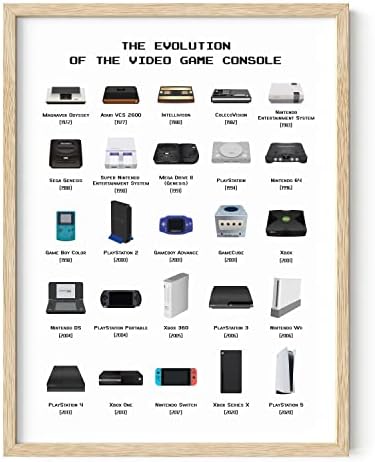 HAUS AND HUES Video Game Art, Video Game Posters for Boys Room, Gaming Room Decor for Boys Wall Decor, Gamer Wall Decor, Gaming Decorations (Beige Frame, 12x16) by HausandHuesArtPrints