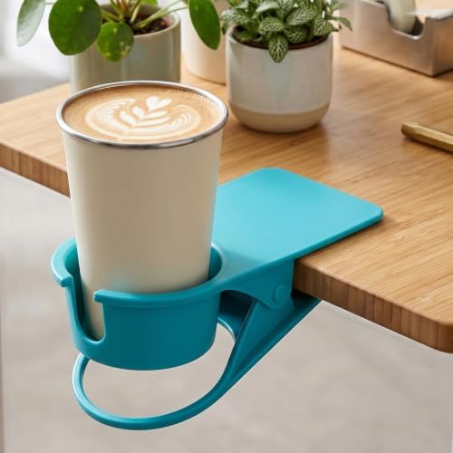 4Pcs Drinking Cup Holder Clip on Cup Holder Beach Plastic Drink Clamp for Secure Grip Adirondack Chair Desk Cups Holders for Water Beverage Coffee Mug 8.5 x 8.3 x 4.7 Inch - Image 5