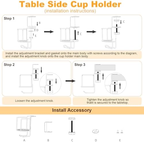 2-in-1 Clip-On Cup Holder & Headphone Hook - 360° Rotatable Anti-Spill Desk Organizer, Perfect for Gaming Tables, Office Desks, Lawn Chairs & Home Use (1 Pack) - Image 5