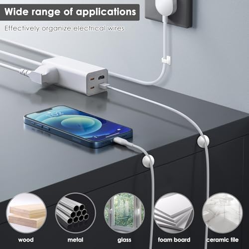 190Pcs Cable Management Kit, Self-Adhesive Cord Clips for Desk Office Home - Image 7