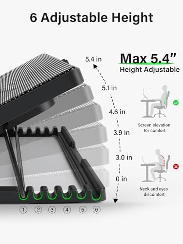 Kootek Laptop Cooling Pad Cooler Stand with 5 Quiet Fans for 12"-17" Laptop - Image 3