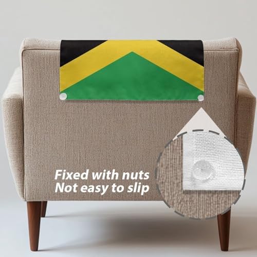 Jamaica Butterfly Flag Print Headrest Cover for Small Recliner 26x16 Inch - Waterproof Slipcover with Non-Slip Fixing Nails, Breathable Washable Protector for Home Office Chair - Image 5