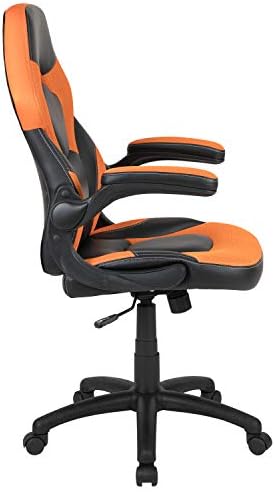 Flash Furniture X10 Gaming Chair Racing Office Ergonomic Computer PC Adjustable Swivel Chair with Flip-up Arms, Orange/Black LeatherSoft | Ergonomic, Flip-up Arms, Height Adjustable, Racing Style - Image 6