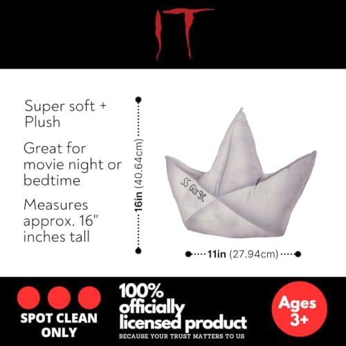 IT Pennywise SS Georige Boat Horror Halloween Decorative Pillow, 16 in x 11 in, Super Soft Plush, (Officially Licensed Product) by Franco Collectibles - Image 2