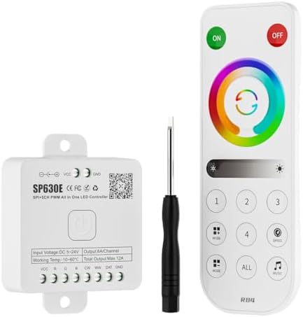 BTF-LIGHTING SP630E Bluetooth Controllers 4 Zones 2.4GHz RF RB4 Remote Kit by BTF-LIGHTING