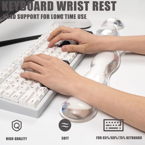 Gel Keyboard and Mouse Wrist Rest Set, Wrist pad for Computer Keyboard | Cute Butterfly Wrist Support for Keyboard 60%/68%/75%, Keyboard Cushion, Comfort & Support for Typing and Gaming - Image 2