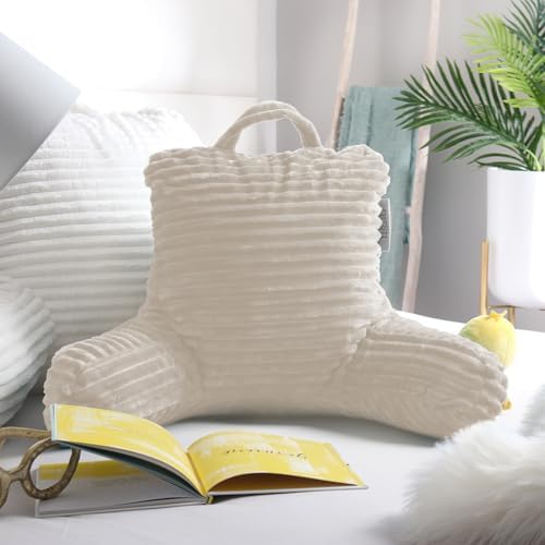 Nestl Reading Pillow for Kids & Teens with Shredded Memory Foam, Luxe Cut Plush Backrest Pillows for Reading and Gaming, for use on Couch, Bed, Floor, Adjustable Support with Washable Cover Linen - Image 7
