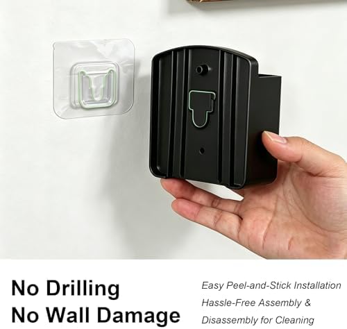 Wall Mount Remote Control Holder,Boat Storage Holder,Adhesive Storage Organizer,Black Plastic Caddy for TV,Air Conditioner,Media Player Remotes,Self-Adhesive Wall Caddy for Living Room,Bedroom,Office - Image 4