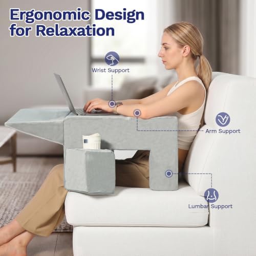 Lap Desk Pillow for Laptop, Foldable Ergonomic Reading Pillow for Gaming - Image 5