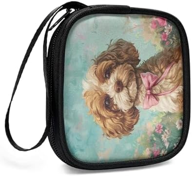 Cute Teddy Dog Portable Wireless Headphone Case, Earphone Storage Bag Carrying Case, Earbud Holder with Handle Gifts for Girls Boys - Image 3
