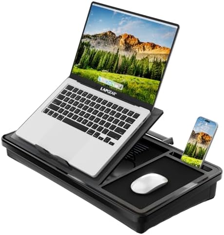 LAPGEAR Ergonomic Pro Lap Desk – Black, Fits 15.6" Laptops by LapGear