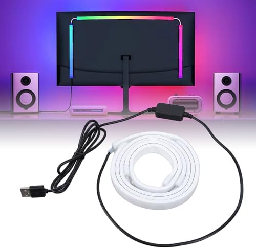 Tangxi RGB LED Strip Lights for 24" PC & Monitor, TV Backlight Behind Strip with Music Sync, Computer Light Bar Behind Screen for Desk Gaming - Image 6