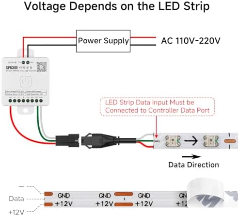 BTF-LIGHTING WS2812B LED Strip IC RGB 2.7mm 0807SMD DC12V 3.2FT 160LED/m - Image 6
