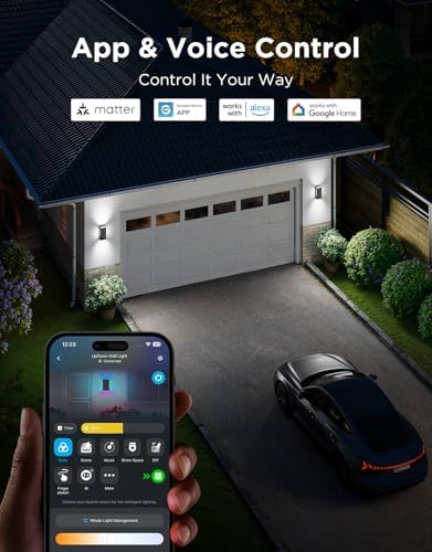 Govee Outdoor UpDown Wall Light, 1 Pack, 1200LM RGBICWW Smart Porch Lights - Image 6