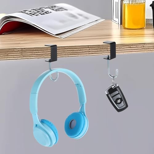 cobee Clamp-On Under Desk Hooks, Desk Mount Hanging Bag Holder Metal Hook - Image 6