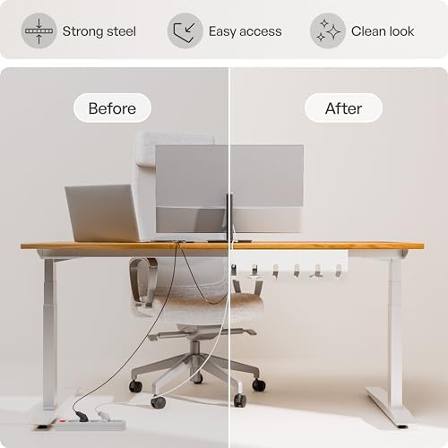 PAMO Cable Management Under Desk, Set of 3 - White - Image 4
