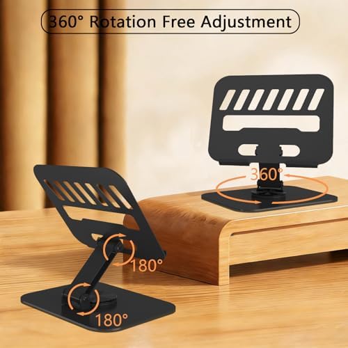Metal Tablet Stand Holder Adjustable for iPad Kindle Tab, Black - Image 2