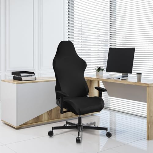 Stretch Gaming Chair Cover, Soft and Comfortable, Dust Protection, Modern Design, for Office Computer Racing Seat(Black) - Image 6