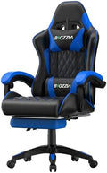 Bigzzia Ergonomic Gaming Chair with Footrest & Breathable PU Leather, Blue by Bigzzia