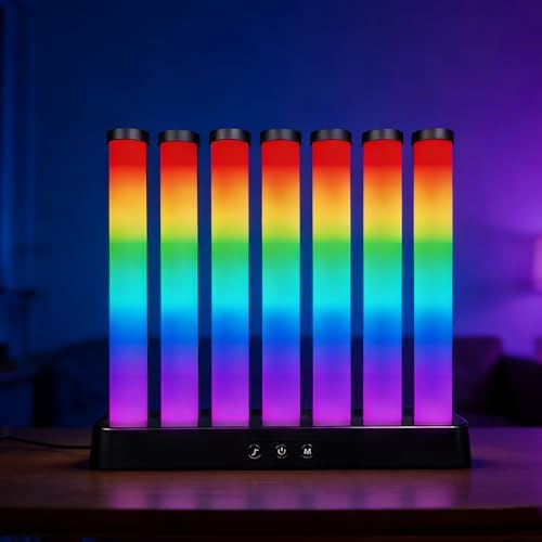 AVEKI RGB Table Lamp, Color Changing Gaming Light with Music Sync, USB Powered Desk Lamp for Gaming Room Decor Pictures Ambient Lighting (B-Rectangular) by AVEKI