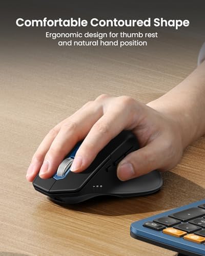 ProtoArc EKM01 Plus Wireless Ergonomic Keyboard Mouse Combo - Blue - Image 5