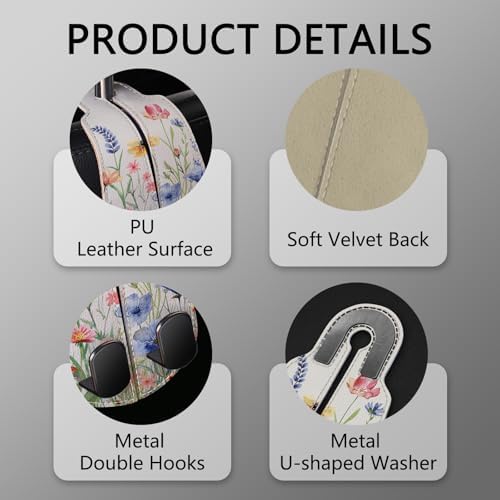 Blusabaca 2PCS Car Seat Headrest Hooks, Purses Bags Holder, Vibrant Floral - Image 4