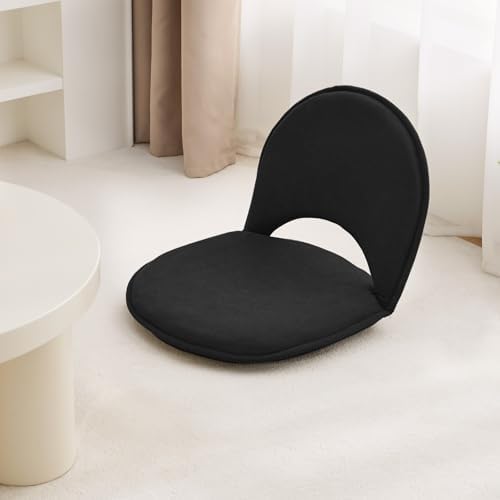 YOUKEEEJOJO Floor Chair 5-Position Adjustable Back Support Chair Foldable Camping, Floor Lounger,Corduroy Fabric, Video-Gaming Reading Watching, Indoor Outdoor Use(Black) - Image 7