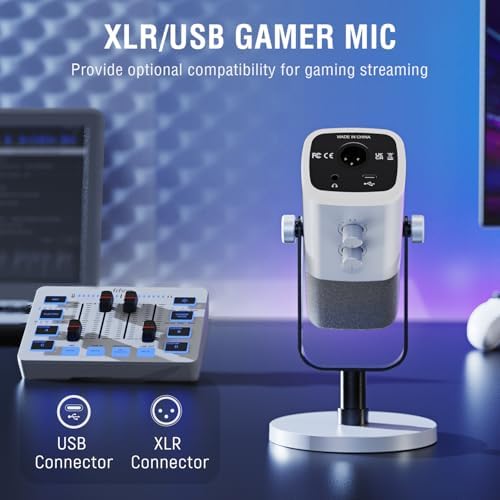 FIFINE Gaming Equipment Bundle, XLR/USB Streaming Dynamic Microphone with Audio Mixer Set, Podcast Recording Mic with Gain Knob, PC Mixer with Slider Fader Kit for Video, Game Voice-Ampligame KS5W - Image 6
