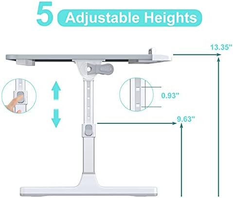 KLEAR Laptop Bed Tray Desk with Adjustable Height & Angle, No Drawer, Grey - Image 3